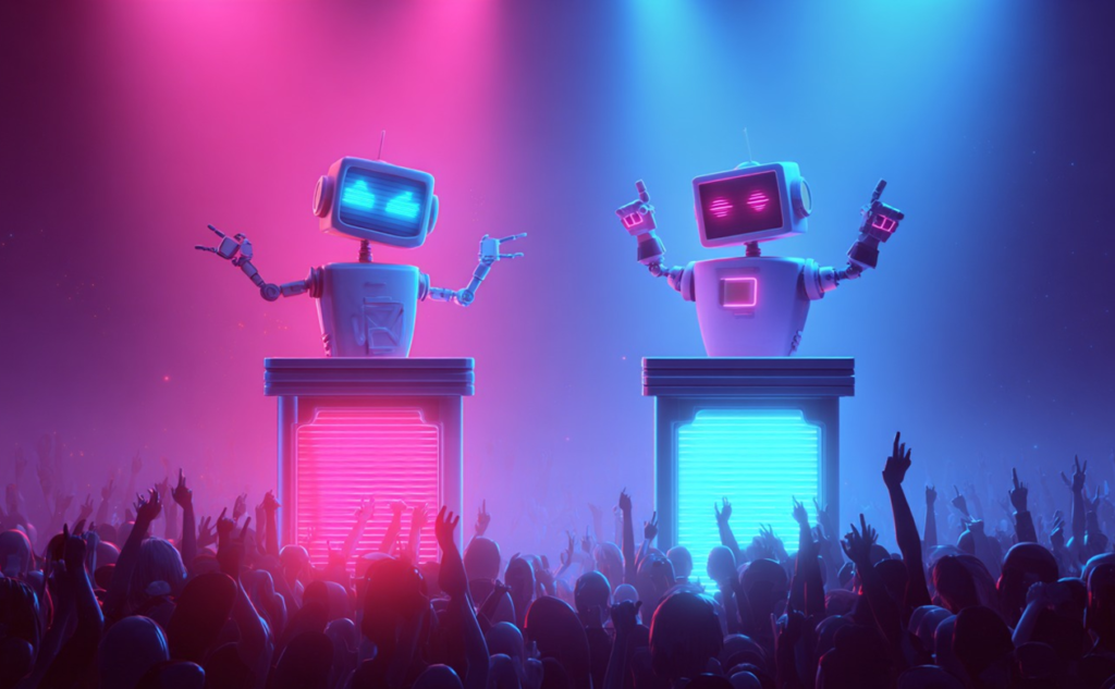 chaos social media digital robot anime